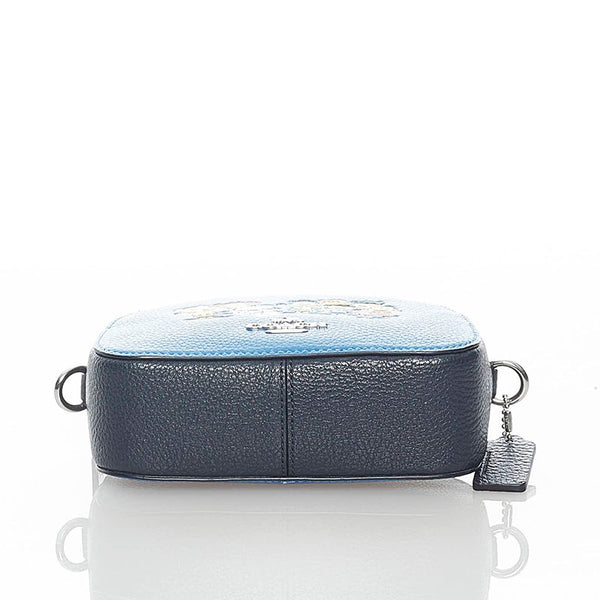 コーチ セレナ × スヌーピー サッチェル 斜め掛け ショルダーバッグ 6490 ブルー レザー レディース COACH 【中古】