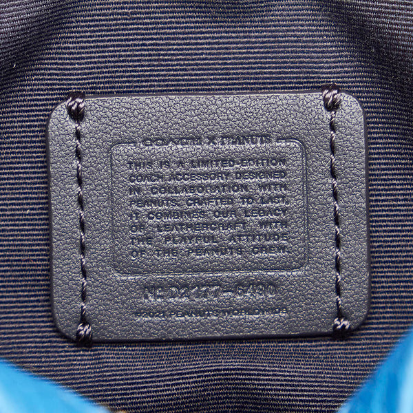 コーチ セレナ × スヌーピー サッチェル 斜め掛け ショルダーバッグ 6490 ブルー レザー レディース COACH 【中古】