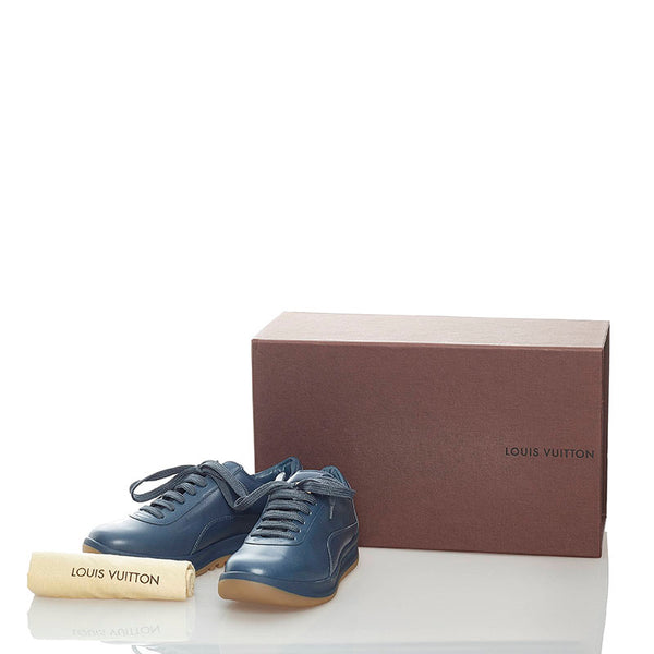 ルイ ヴィトン スニーカー グリーン ブルー レザー レディース LOUIS VUITTON 【中古】