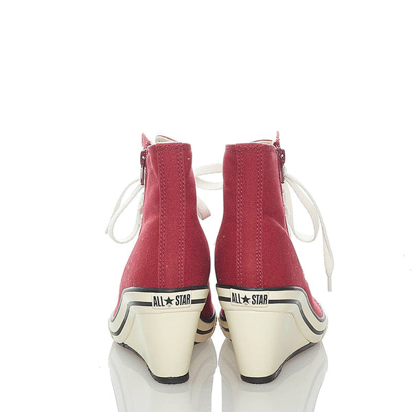 コンバース ウェッジソール ハイカット スニーカー ボルドー キャンバス ラバー レディース CONVERSE 【中古】