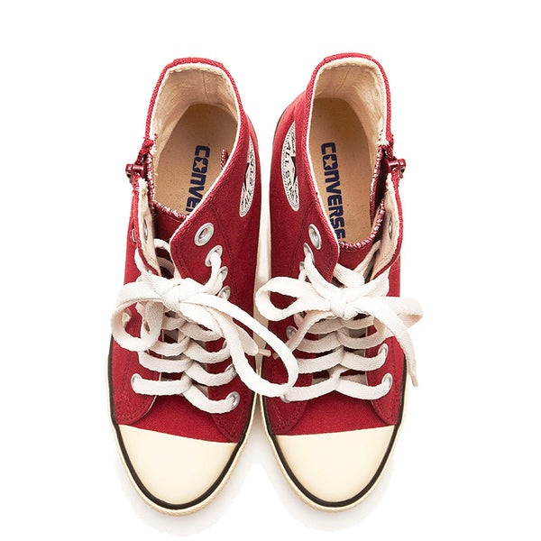 コンバース ウェッジソール ハイカット スニーカー ボルドー キャンバス ラバー レディース CONVERSE 【中古】