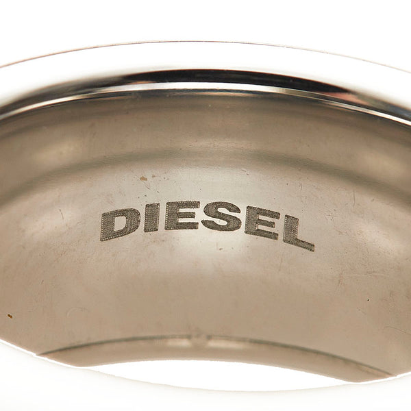 ディーゼル ロゴ リング 指輪 シルバー スティール メンズ DIESEL 【中古】