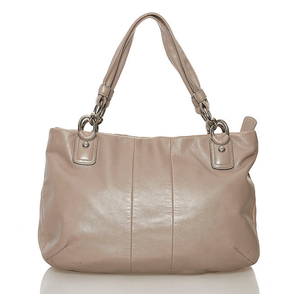 コーチ ショルダーバッグ M1073-16814 グレー レザー レディース COACH 【中古】