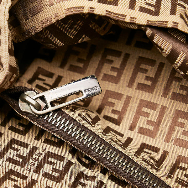 フェンディ ズッキーノ ミニ ハンドバッグ トートバッグ 8BH019 ブラウン レザー レディース FENDI 【中古】