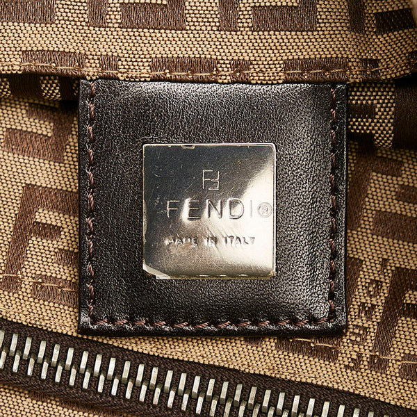 フェンディ ズッキーノ ミニ ハンドバッグ トートバッグ 8BH019 ブラウン レザー レディース FENDI 【中古】