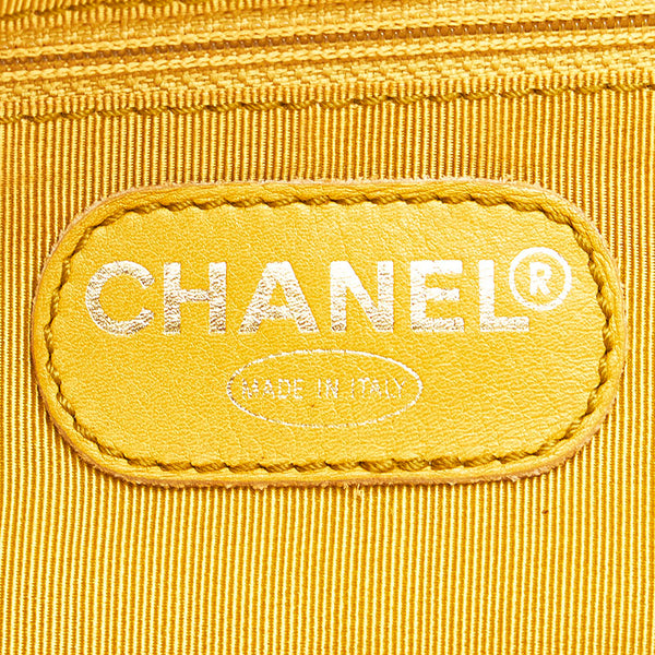 シャネル ココマーク トートバッグ イエロー ラムスキン レディース CHANEL 【中古】