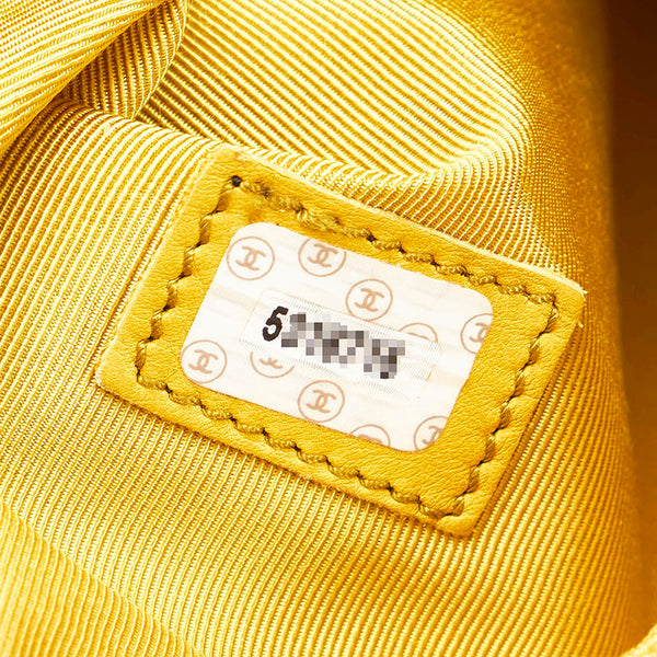 シャネル ココマーク トートバッグ イエロー ラムスキン レディース CHANEL 【中古】