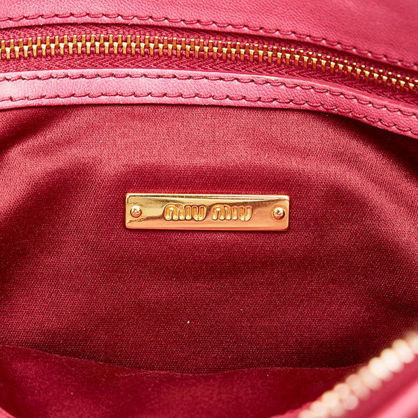 ミュウミュウ マテラッセ ハンドバッグ ショルダーバッグ 2WAY 5BA003 ピンク FUXIA 羊革 レディース MIUMIU 【中古】