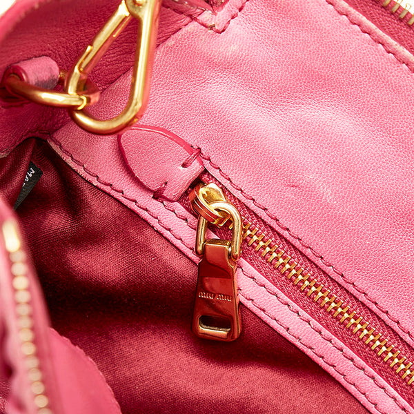 ミュウミュウ マテラッセ ハンドバッグ ショルダーバッグ 2WAY 5BA003 ピンク FUXIA 羊革 レディース MIUMIU 【中古】
