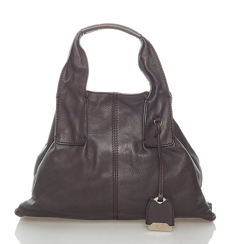 ゲラルディーニ ハンドバッグ ブラウン レザー レディース GHERARDINI 【中古】