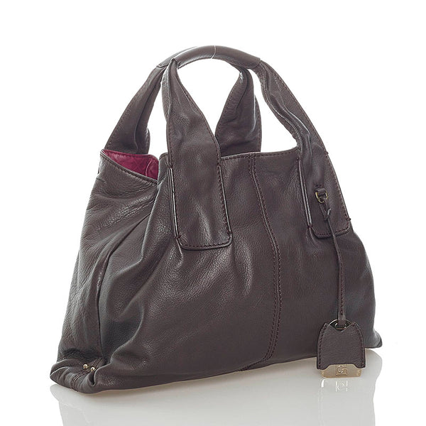 ゲラルディーニ ハンドバッグ ブラウン レザー レディース GHERARDINI 【中古】