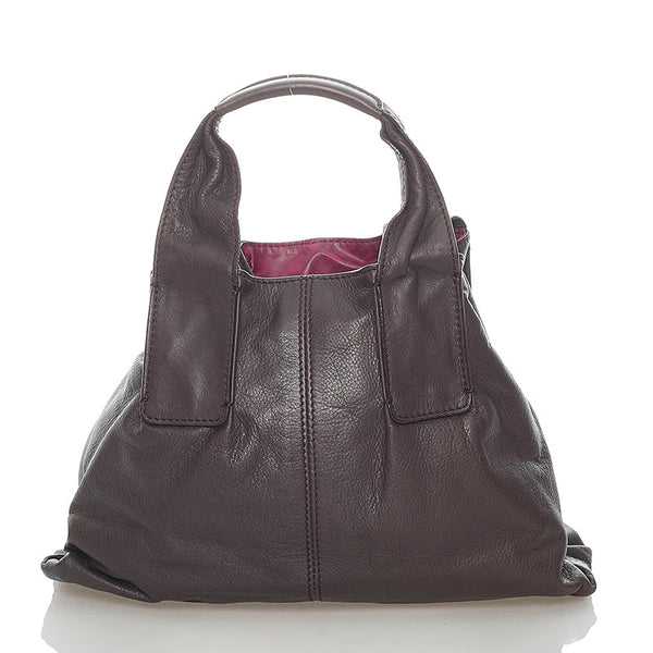 ゲラルディーニ ハンドバッグ ブラウン レザー レディース GHERARDINI 【中古】