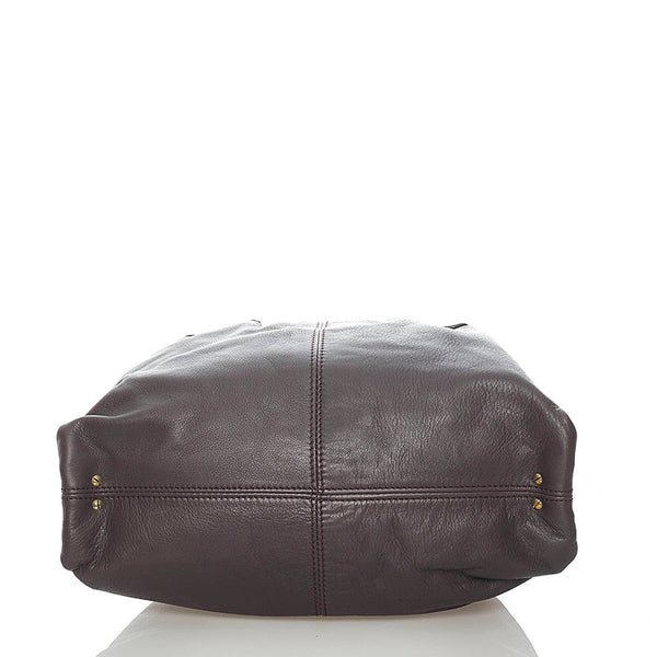 ゲラルディーニ ハンドバッグ ブラウン レザー レディース GHERARDINI 【中古】