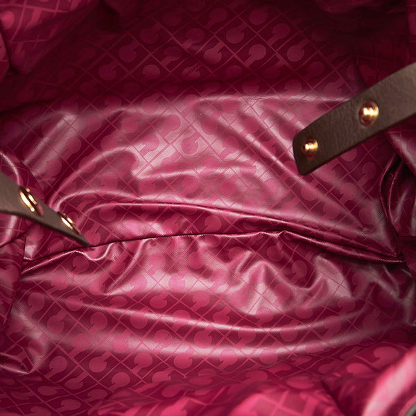 ゲラルディーニ ハンドバッグ ブラウン レザー レディース GHERARDINI 【中古】