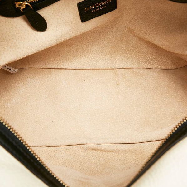 ジェイアンドエムデヴィッドソン ミニミア バイカラー ハンドバッグ ホワイト ブラック レザー レディース J&M Davidson 【中古】
