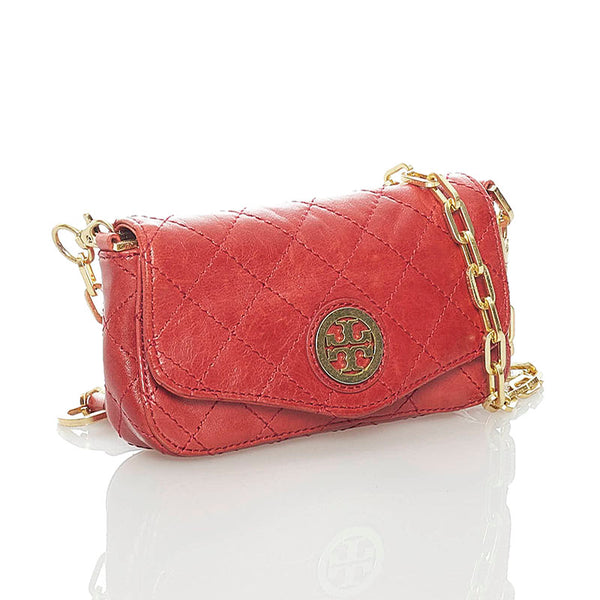 トリーバーチ 斜め掛け ショルダーバッグ レッド レザー レディース Tory Burch 【中古】