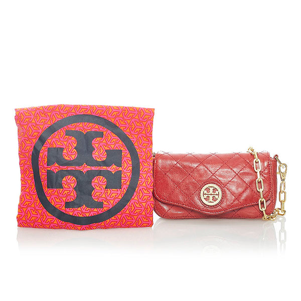 トリーバーチ 斜め掛け ショルダーバッグ レッド レザー レディース Tory Burch 【中古】