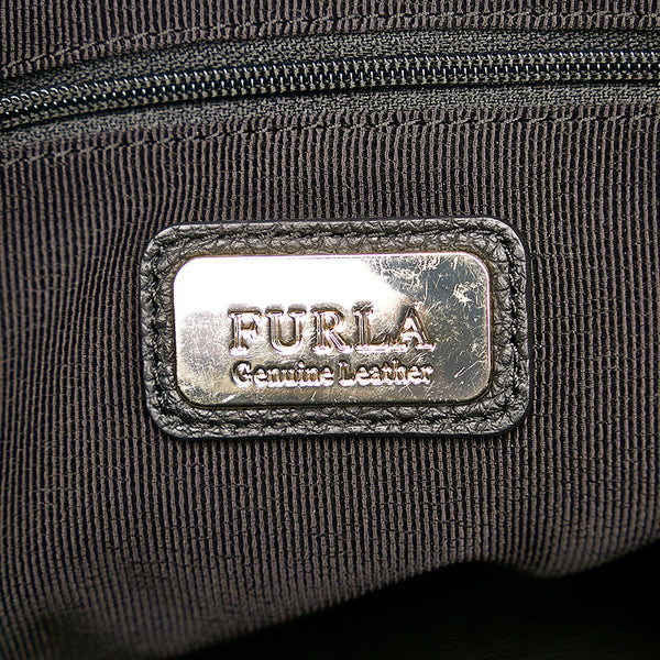 フルラ ハンドバッグ ブラック レザー レディース Furla 【中古】