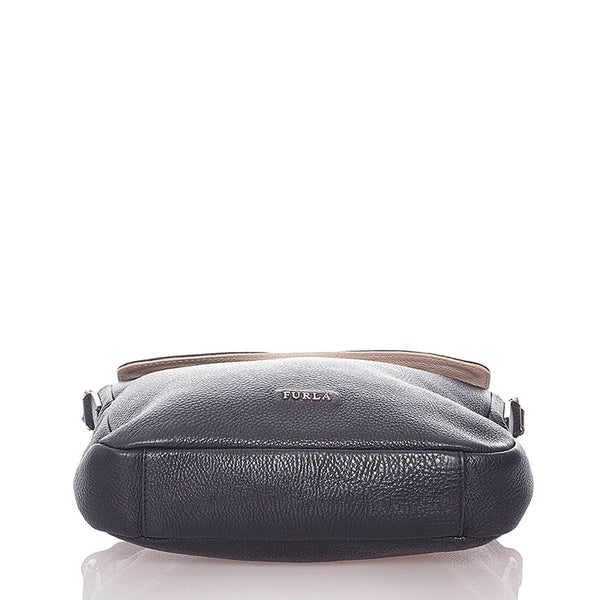 フルラ 斜め掛け ショルダーバッグ ブラック ブラウン レザー レディース Furla 【中古】