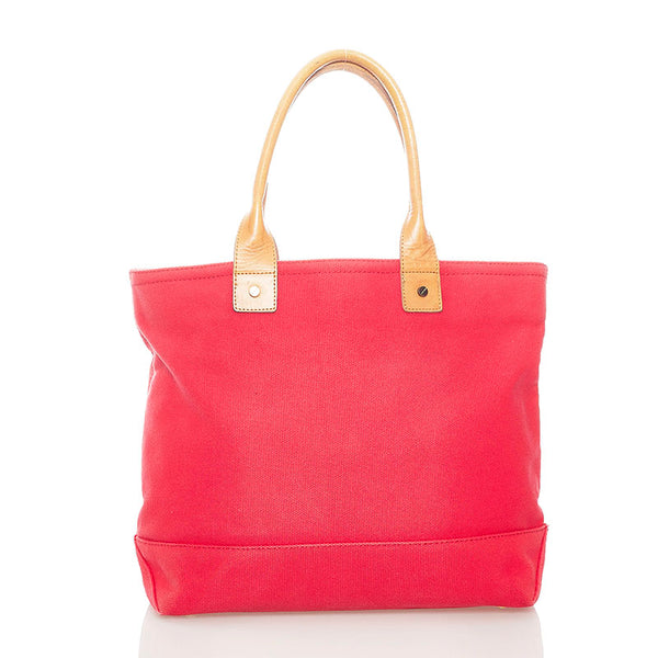 トリーバーチ トートバッグ レッド キャンバス レディース Tory Burch 【中古】