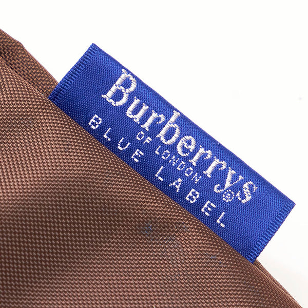 バーバリーブルーレーベル ノバチェック トートバッグ ブラウン ナイロン レザー レディース BURBERRY BLUE LABEL 【中古】