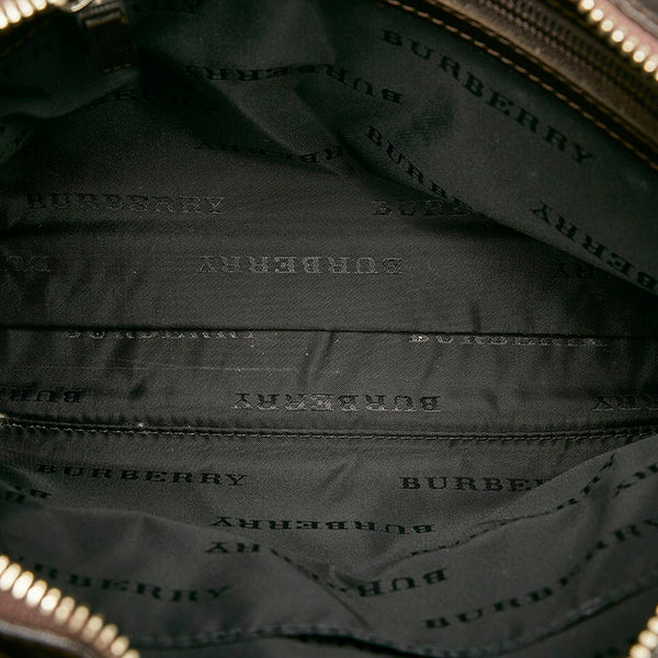 バーバリー ノバチェック 斜めがけ ショルダー ベージュ キャンバス レザー レディース BURBERRY 【中古】