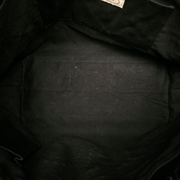 サマンサタバサ ロゴ ステッチ トートバッグ ブラック レザー レディース Samantha Thavasa 【中古】