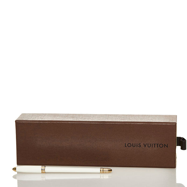 ルイ ヴィトン スティロ アジェンダGM ボールペン ホワイト ゴールド メッキ プラスチック レディース LOUIS VUITTON 【中古】