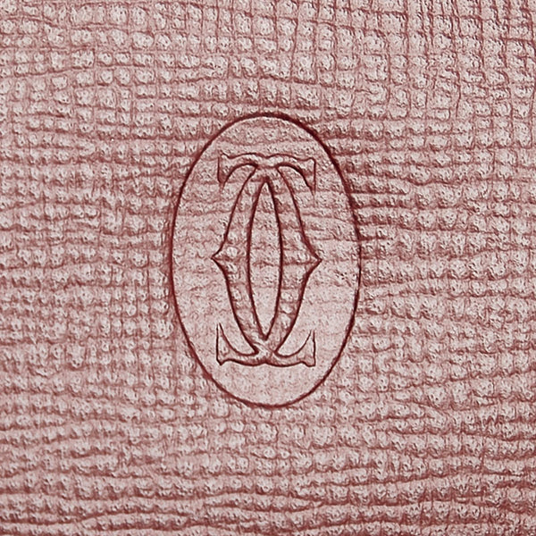 カルティエ 二つ折り 写真ケース ワインレッド レザー レディース CARTIER 【中古】