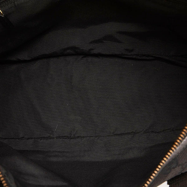 グッチ GGキャンバス ハンドバッグ 92734 ブラック キャンバス レザー レディース GUCCI 【中古】