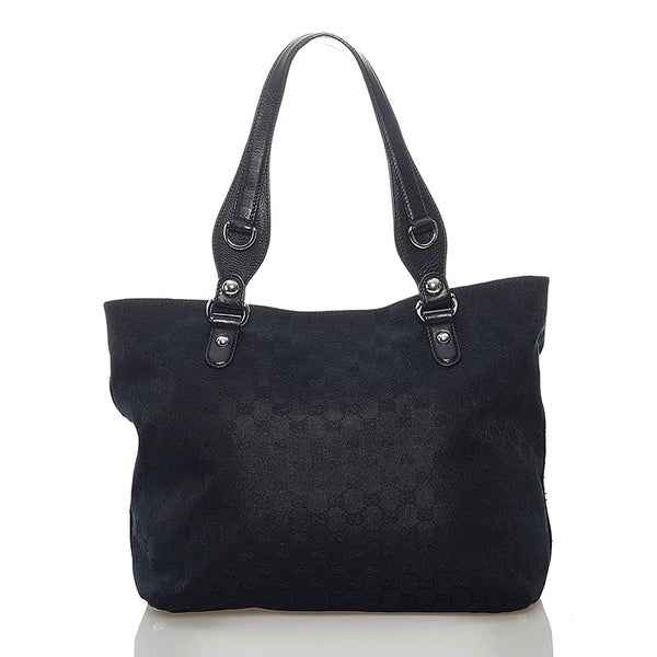 グッチ GGキャンバス ホースビット トートバッグ 229852 ブラック キャンバス レザー レディース GUCCI 【中古】