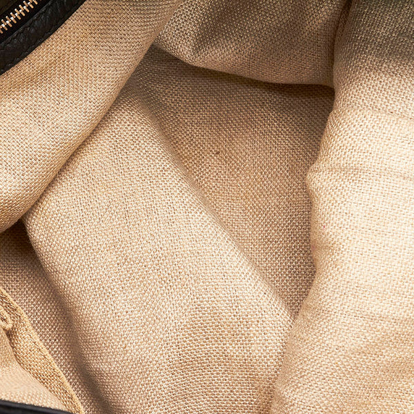 グッチ GGキャンバス ホースビット トートバッグ 229852 ブラック キャンバス レザー レディース GUCCI 【中古】