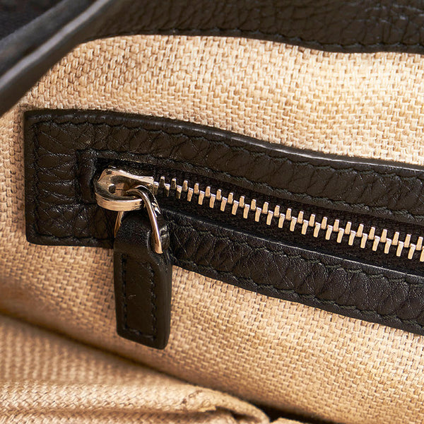 グッチ GGキャンバス ホースビット トートバッグ 229852 ブラック キャンバス レザー レディース GUCCI 【中古】