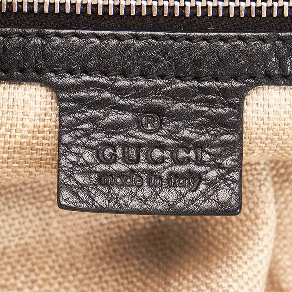 グッチ GGキャンバス ホースビット トートバッグ 229852 ブラック キャンバス レザー レディース GUCCI 【中古】