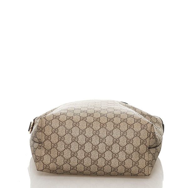 グッチ GGスプリーム トートバッグ 189896 ベージュ PVC レザー レディース GUCCI 【中古】