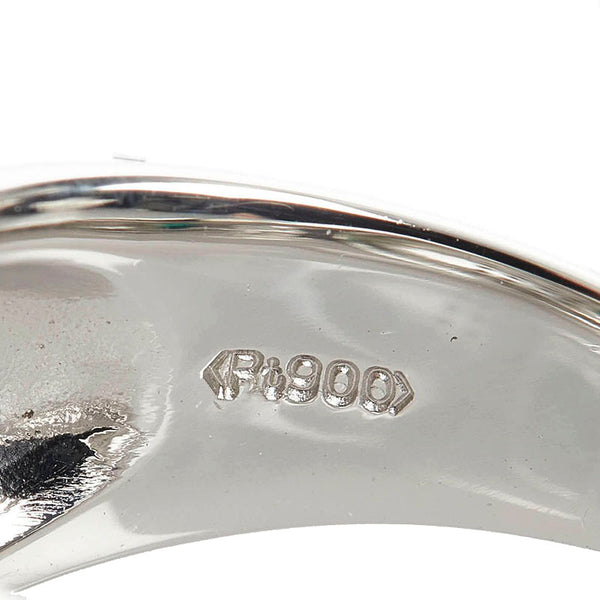 Pt900 プラチナ エメラルド0.83ct ダイヤ0.52ct リング 指輪 レディース 11号 【中古】