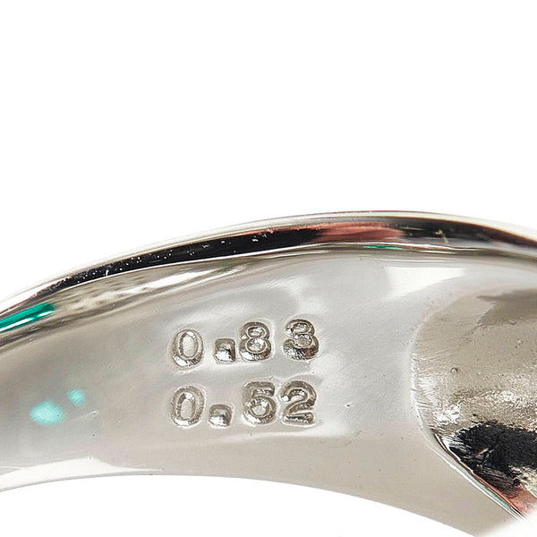 Pt900 プラチナ エメラルド0.83ct ダイヤ0.52ct リング 指輪 レディース 11号 【中古】