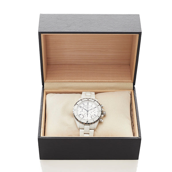 シャネル J12 腕時計 H1007 自動巻き ホワイト文字盤 ステンレス ホワイトセラミック メンズ CHANEL 【中古】