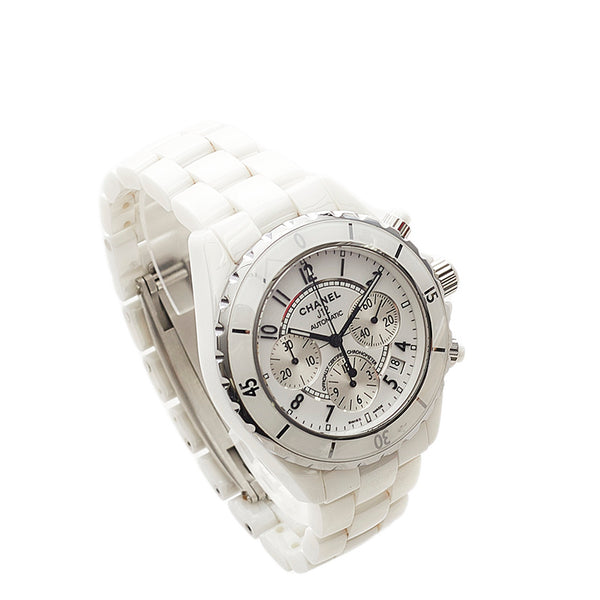 シャネル J12 腕時計 H1007 自動巻き ホワイト文字盤 ステンレス ホワイトセラミック メンズ CHANEL 【中古】