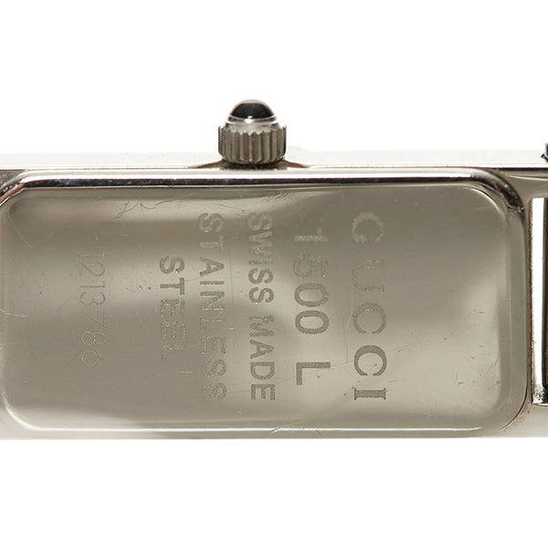 グッチ バングル 腕時計 1500L クオーツ ブラック文字盤 ステンレススチール レディース GUCCI 【中古】