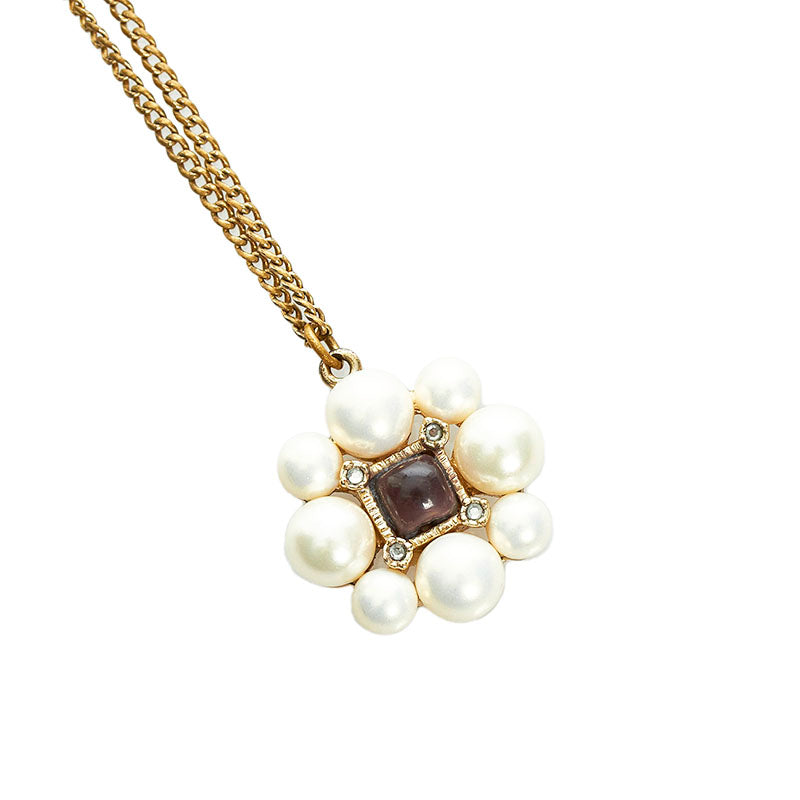 シャネル ネックレス ゴールド メッキ フェイクパール レディース CHANEL 【中古】