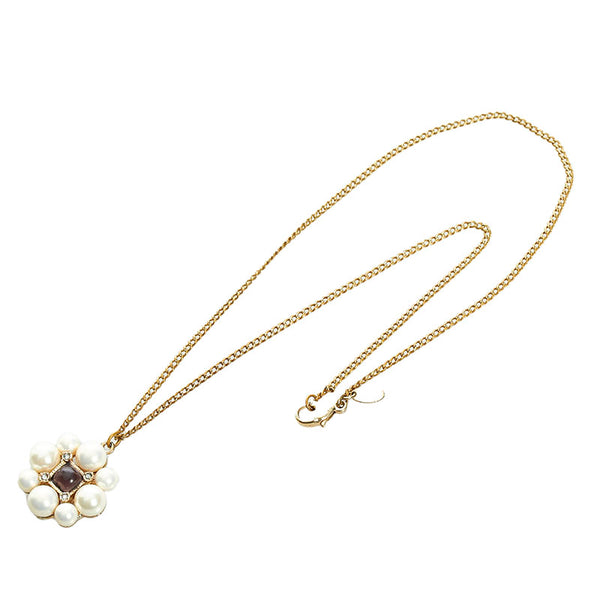 シャネル ネックレス ゴールド メッキ フェイクパール レディース CHANEL 【中古】