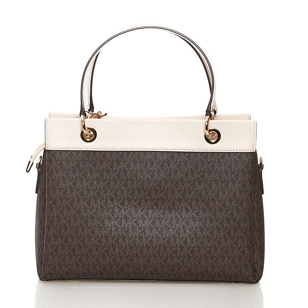 マイケルコース サッチェル ハンドバッグ チェーン ショルダーバッグ 2WAY ブラウン ピンク PVC レザー レディース Michael Kors 【中古】