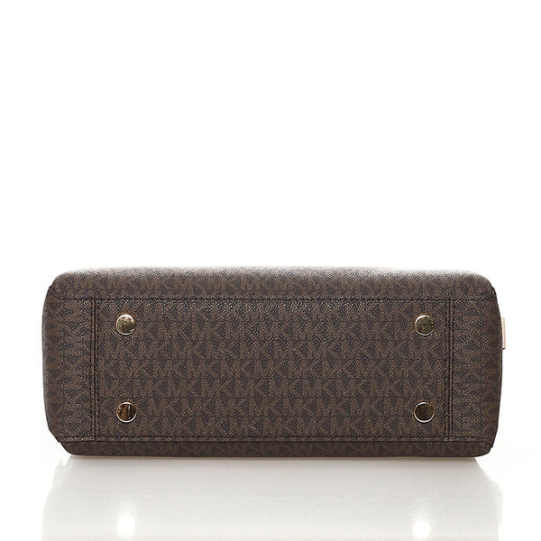 マイケルコース サッチェル ハンドバッグ チェーン ショルダーバッグ 2WAY ブラウン ピンク PVC レザー レディース Michael Kors 【中古】