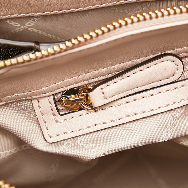 マイケルコース サッチェル ハンドバッグ チェーン ショルダーバッグ 2WAY ブラウン ピンク PVC レザー レディース Michael Kors 【中古】