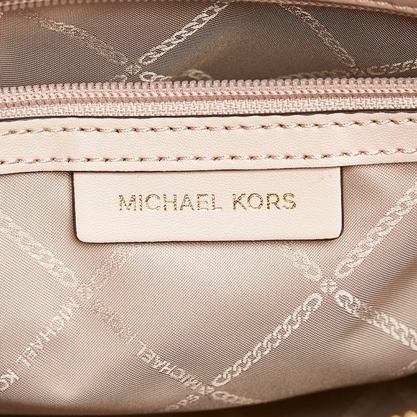 マイケルコース サッチェル ハンドバッグ チェーン ショルダーバッグ 2WAY ブラウン ピンク PVC レザー レディース Michael Kors 【中古】