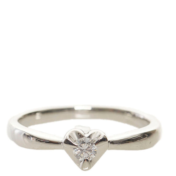 Pt850 プラチナ ダイヤ0.12ct リング 指輪 レディース 15号 【中古】