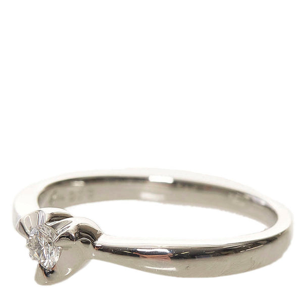 Pt850 プラチナ ダイヤ0.12ct リング 指輪 レディース 15号 【中古】