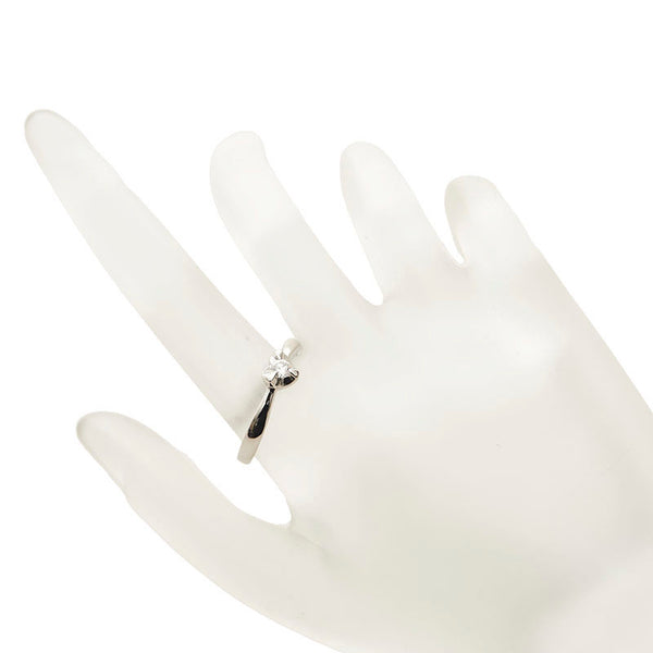 Pt850 プラチナ ダイヤ0.12ct リング 指輪 レディース 15号 【中古】