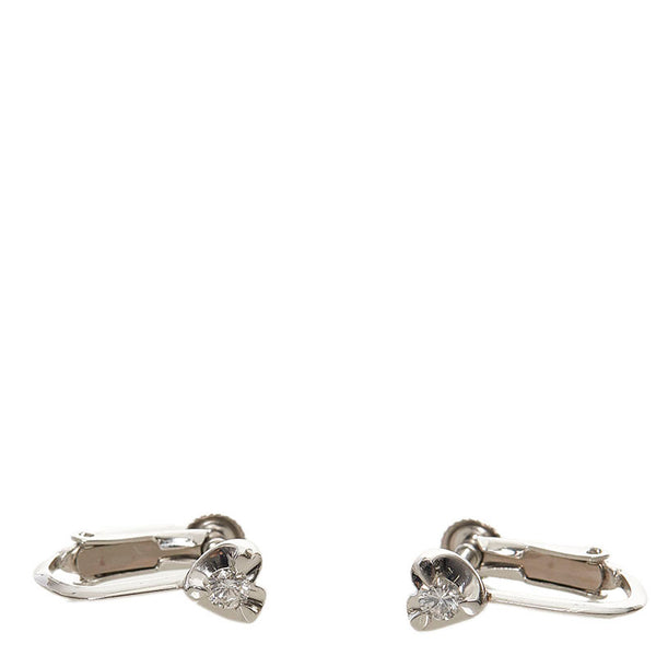Pt850 プラチナ ダイヤ0.16ct ハート イヤリング レディース 【中古】